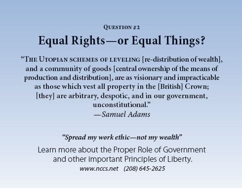 100 Liberty Cards - (Equal Rights or Equal Things) - National Center for Constitutional Studies